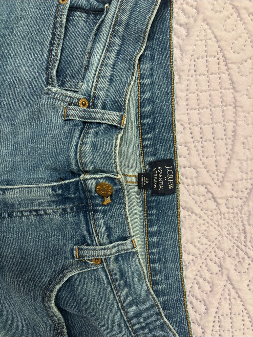J. Crew Factory Light Blue Straight-Leg Jeans